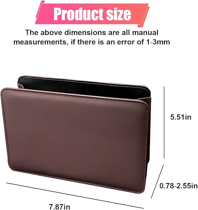 Car Trash Can, Leather Car Garbage Can with One Roll Trash Bag, Foldable Hanging Storage Container, Mini Trash Bin, Vehicle Garbage Organizer Holder for Door Side, Back Seat (Mocha Brown)