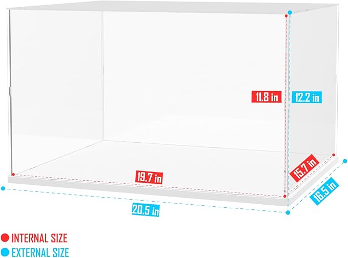 Choowin Large Acrylic Display Case for Lego Home Alone House 21330 21338 75574 for Lego Display Thickened Clear Acrylic Display Cases for Collectibles Assemble Dustproof Display Box(White Base)