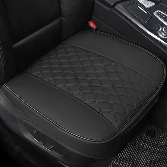 Black Panther PU Car Seat Cover, Front Seat Protector Compatible with 90% Vehicles,Embroidery,Anti-Slip & Full Wrapping Bottom (W 21.26ׄ 20.87 Inch)(1Piece,Black)