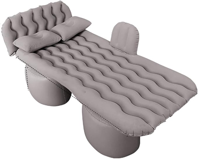 Car Air Mattress for Silverado 1500/GMC Sierra 1500 2019-2023 2024, Inflatable Car Bed for Back Seat Sleeping, Soft Car Inflatable Bed Back Seat Mattress Airbed,B Grey