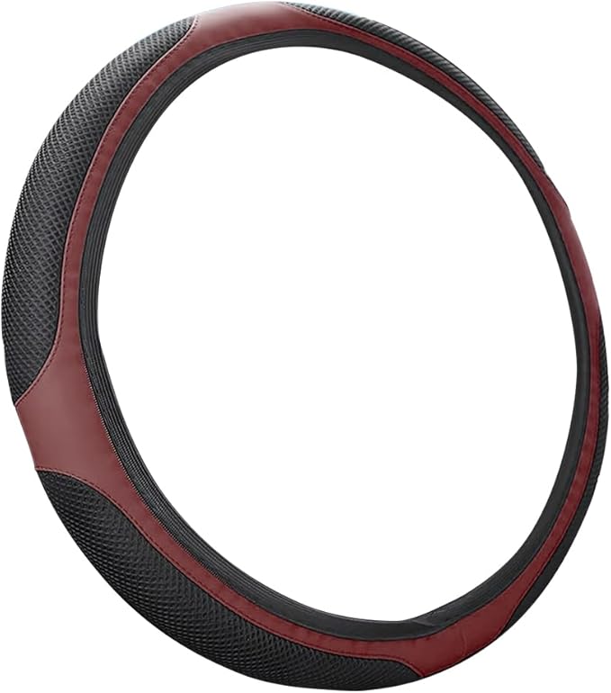 LoyaForba Car Steering Wheel Cover, Universal 14.5-15 Inch, Soft Anti-Slip Neoprene Protector for Steering Wheel, Breathable Odorless and Elastic Stretch, Car Accessory for SUV, Van, Truck (Wine Red)