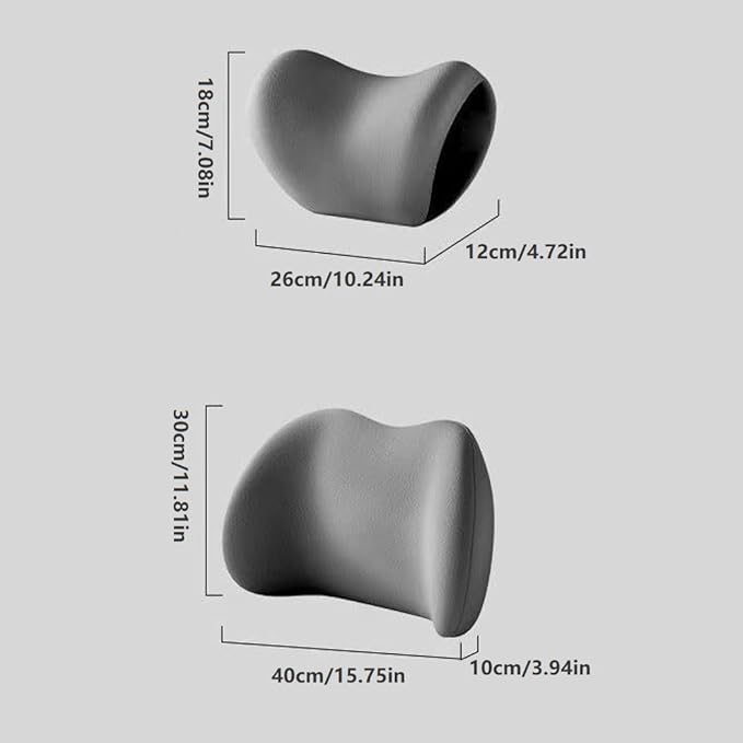 Car Headrest & Lumbar Support Cushion, Ergonomic Car Seat Headrest & Lumbar Cushion, Car Lumbar Support Pillow and Car Neck Pillow Kit for Office Chair, Truck, Wheelchair (Blue)