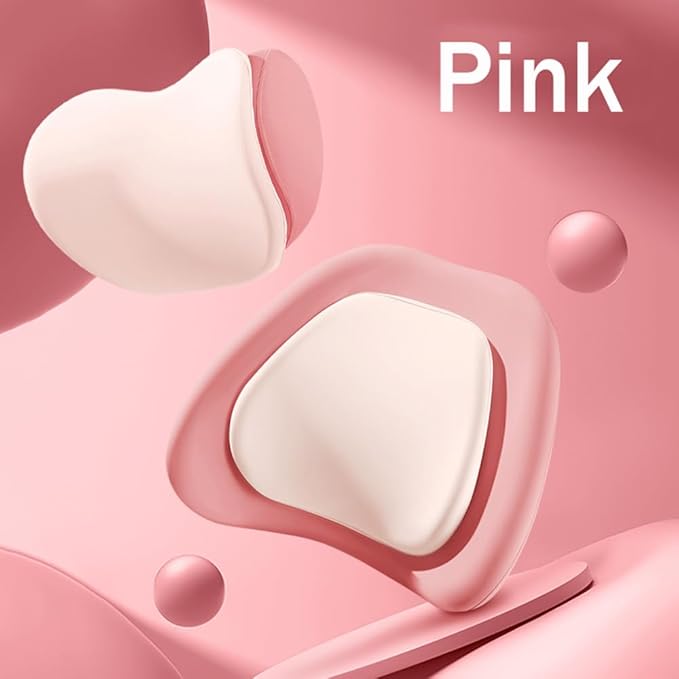 Car Headrest Lumbar Support Cushion for VW Golf VIII VI V IV III II I Mk 8 7 6 5 4 3 R GTE/GTI/GTD/Clubsport 45, Memory Foam Relieve Fatigue Breathable Car Seat Neck Pillow,Pink-Set