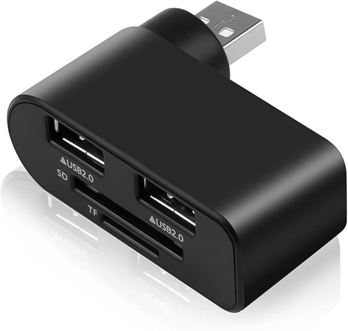 4 in 1 USB 2.0 Hub Docking Station 1 Usb2.0 480Mbps Rotatable Splitter Card Fast Reader for Laptop Notebook USB 2.0 Splitter Motherboard for Laptop Hub for Pc