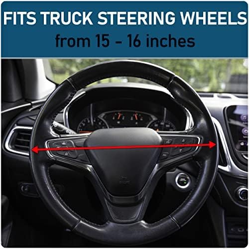 Truck Tuff Heavy-Duty Steering Wheel Cover, Durable Cover for Truck Steering Wheels — Black