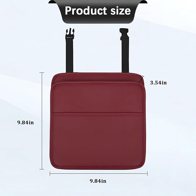 Zpana Car Seat Back Organizer, Leather Multipurpose Hanging Vehicle Backseat Headrest Storage Bag, Automotive Pouch Pocket Organizer for Kids & Adults, Universal for Truck SUV Sedan (Red)
