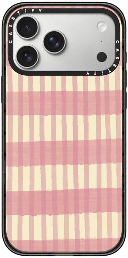 CASETiFY Impact iPhone 17 Pro Max Case [Slim/Compatible with Magsafe / 8.2 ft. 4X Military Grade Drop Protection] - Pink Summer Stripes - Clear Black