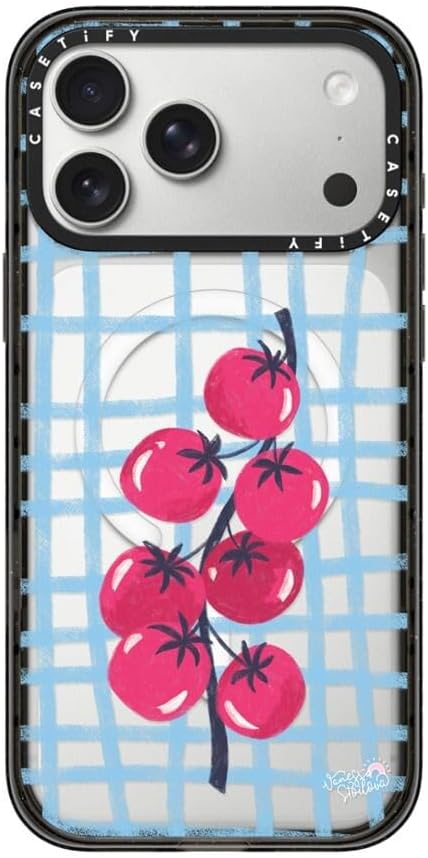 CASETiFY Impact iPhone 17 Pro Max Case [Slim/Compatible with Magsafe / 8.2 ft. 4X Military Grade Drop Protection] - Tomatoes - Clear Black