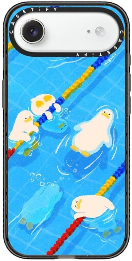 CASETiFY Impact iPhone Air Case [Slim/Compatible with Magsafe / 8.2 ft. 4X Military Grade Drop Protection] - Pool time - Clear Black