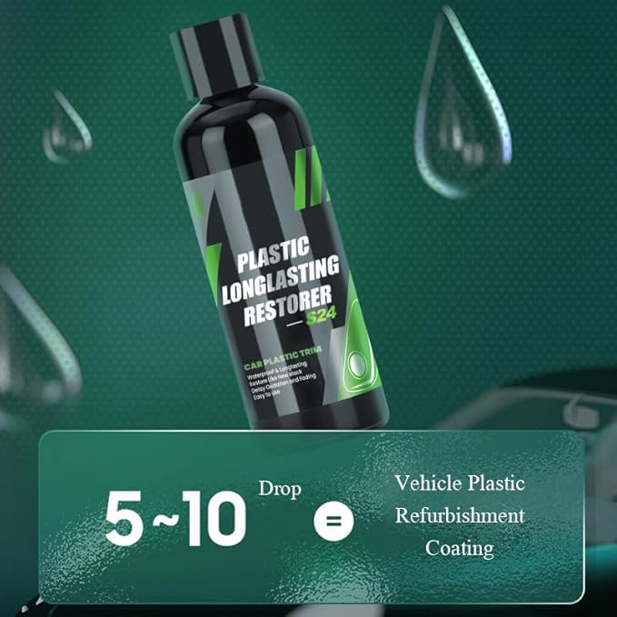 Plastic Longlasting Restorer for Car, Black Plastic Car Trim Restorer (1 PC)