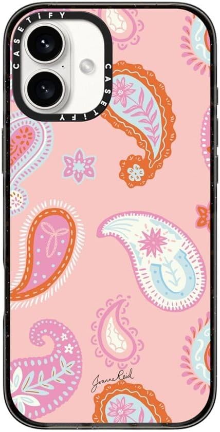 CASETiFY Impact Case for iPhone 16 Plus [8.2ft 4X Military Grade Drop Protection/Compatible with Magsafe] - Cowgirl Paisley Pattern - Clear Black