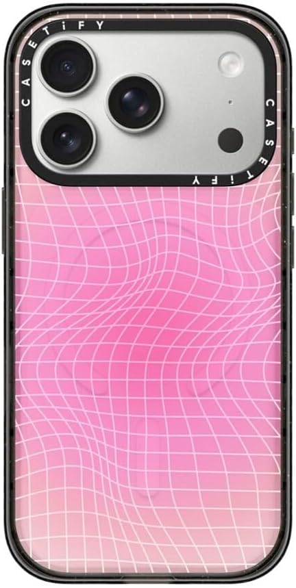 CASETiFY Impact iPhone 17 Pro Case [Slim/Compatible with Magsafe / 8.2 ft. 4X Military Grade Drop Protection] - Pink Light - Clear Black