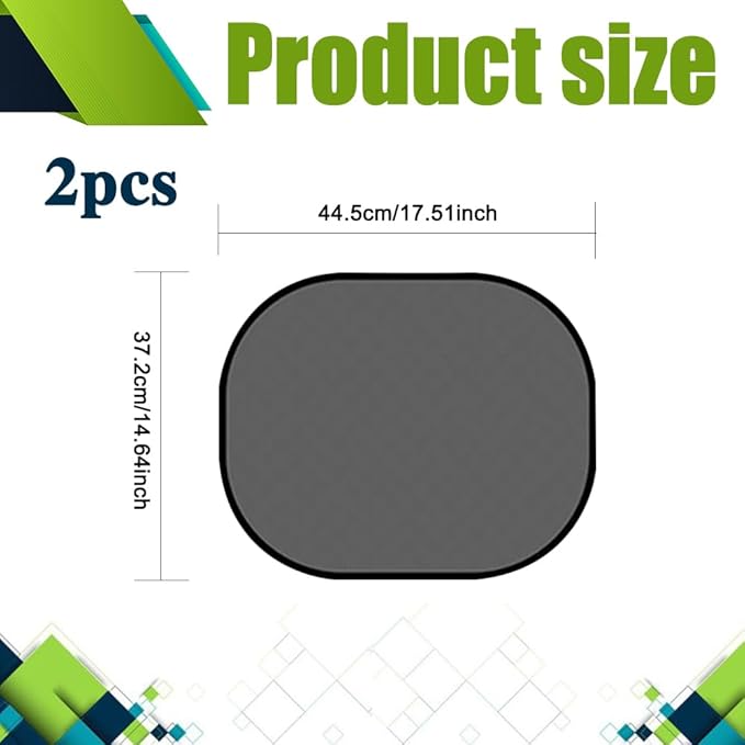 2PCS Car Window Shad, Universal Car Sunshade Side Window Cover, 17"14" Sun Glare and UV Rays Protection for Your Child, 17.2"x14"/2PCS