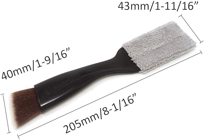 yueton Double Ended Portable Cleaning Brush Mini Hand Held Magic Brush Duster for House, Car, Office (Black)