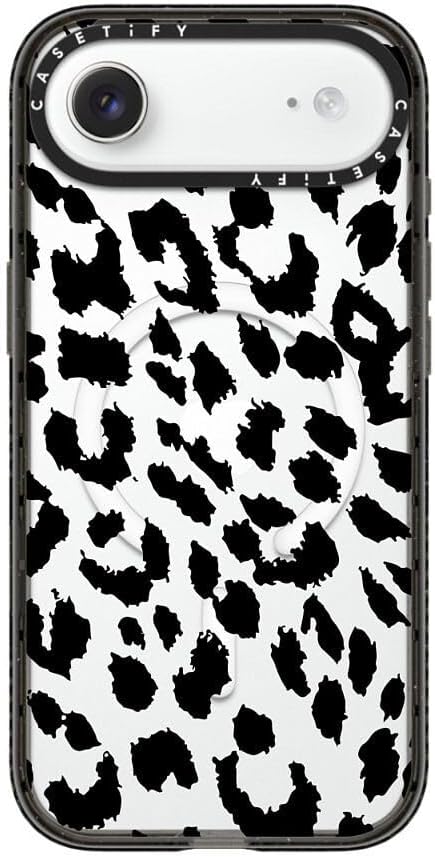 CASETiFY Impact iPhone Air Case [Slim/Compatible with Magsafe / 8.2 ft. 4X Military Grade Drop Protection] - Lacie Leopard - Clear Black