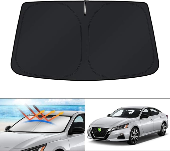 KUST Windshield Sun Shade for 2019-2025 2026 Nissan Altima Accessories, Custom Fit Car Front Sun Visor Window Shade Protector Foldable Blocks UV Rays Keep Car Cooler