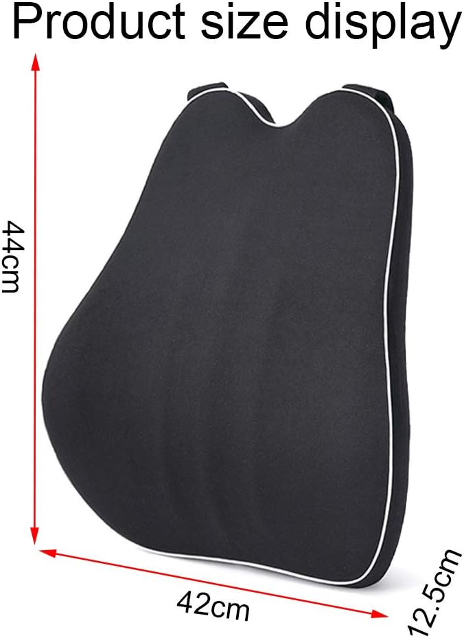 Car Lumbar Support Back Cushion Memory Foam Universal Fit Major Car Seat with Back Pain Relief for Car Office Home 1PCS Black