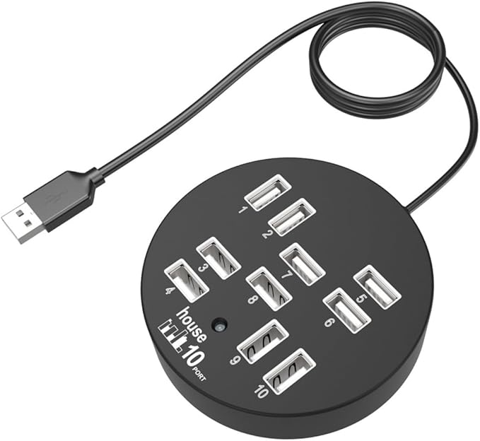 Kisangel USB USB Hub Expander Multi-Port Splitter for Laptop High-Speed Data Transfer Compatible with Flash Drives Keyboards Mice External Hard Drives