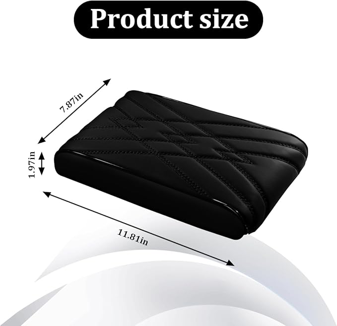 Car Center Console Cover, Memory Foam Vehicle Arm Rest Seat Box Cushion Pad, Scratch & Wear Resistant Automotive Middle Console Protector, Universal for SUV Automobile Truck (Black)