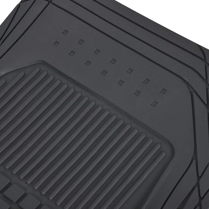 Motor Trend FlexTough Rubber Car Floor Mats with Cargo Trunk Liner, Trim to Fit Performance Plus Heavy Duty Liners for Auto SUV Truck Car Van, Thick & All Weather
