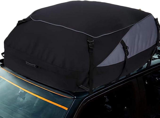 Car Roof Rack Luggage Bag, Car Rooftop Cargo Carrier, Roof Bag Waterproof Vehicle Soft-Shell Roof Luggage, with Lacing Strap, Safety Hook (130 * 100 * 45cm)