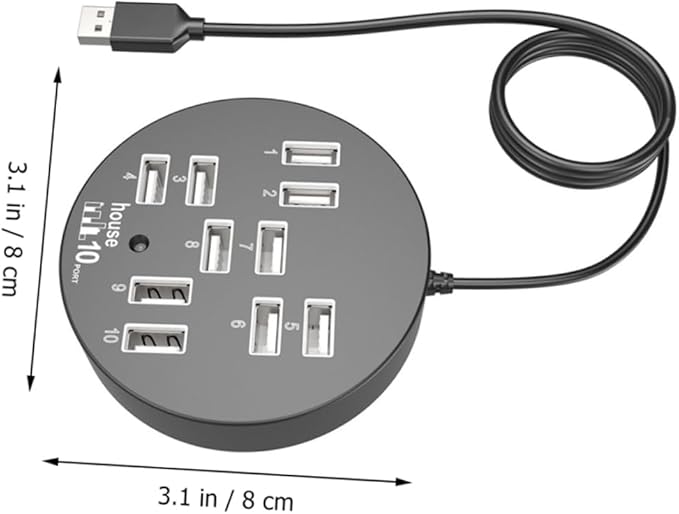 USB Hub Ports Expander High-Speed USB Data Dock Station Efficient Multi-Port for Laptops and Desktops