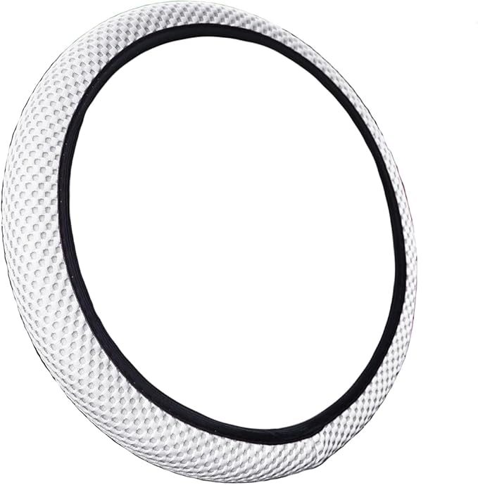 Hiflyer Car Steering Wheel Cover Women & Men, Universal 14.5-15 Inch Steering Wheel Covers, Soft Microfiber Car Wheel Cover Car Stuff Car Accessories Interior (White)