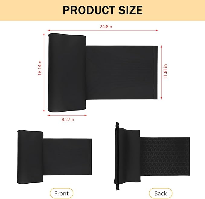 HZEL Car Seat Extender Leg Support Cushion, Lengthen Memory Foam Vehicle Front Seat Leg Support Extension Pad for Driving, Comfortable Automobile Extended Thigh Pillow, Universal Fit (Black)