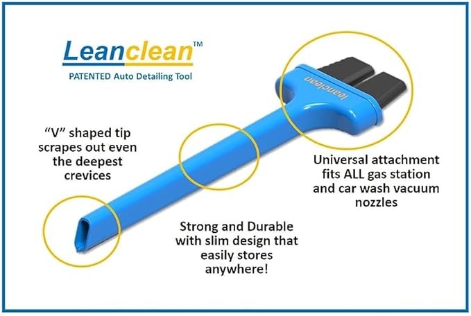 2'' x 12'' Wet/Dry Vacuum Claw Nozzle and Tool—Ice Scraper All-in-One (Compatible Bundle) for Auto, Home, Trucks, RVs, & Gas Stations Car Wash Cleaning Supplies, Utility, Attachment Kits (Blue/Black)