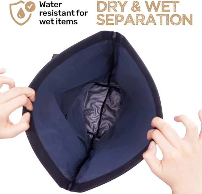 Living in a Bubble Wet Dry Laundry Bag – Portable Waterproof Laundry Hamper for RV, Campervan & Travel – Foldable Clothes Organizer with Separate Wet & Dry Compartments