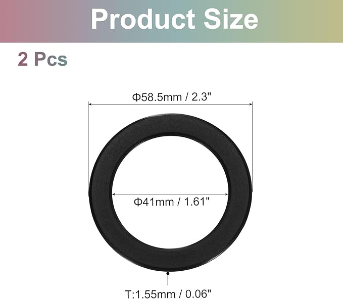 uxcell Magnetic Adapter Ring, 2Pcs Magnetic Sticker Ring ABS Universal Magnet Wireless Charging Conversion Kit for Mobile Phone Case Wireless Charger, Black