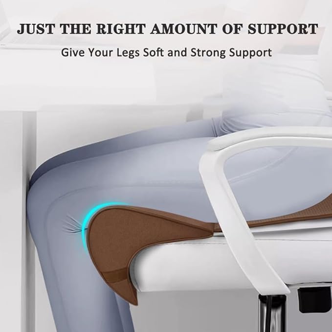 Leather Car Seat Extender Cushion,Car Leg Extender Leg Support Pillow Universal Car Seat Leg Pad,Comfortable Leg Rest Extended Cushion Mat for Car Bus Train Home Office (Brown)