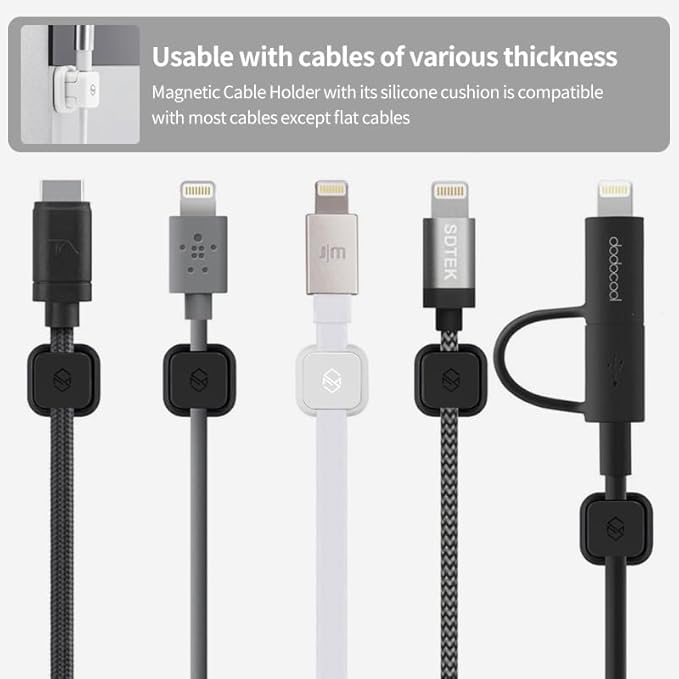 Sinjimoru Magnetic Cable Clips, Multipurpose Cable Management for Car and Office Supplies Self Adhesive Cable Organizer Clip. Magnetic Cable Holder 3pcs White