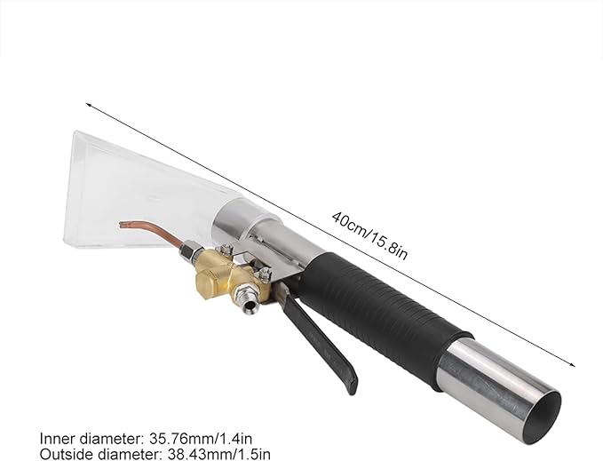 Joyzan Stainless Steel Hand Wand with Clear Head, Extractor Auto Detailing Tool Upholstery Carpet Furniture Cleaning Cleaner Spray Portable Vacuum Attachment Viewing Window Home Bedroom Machine Car