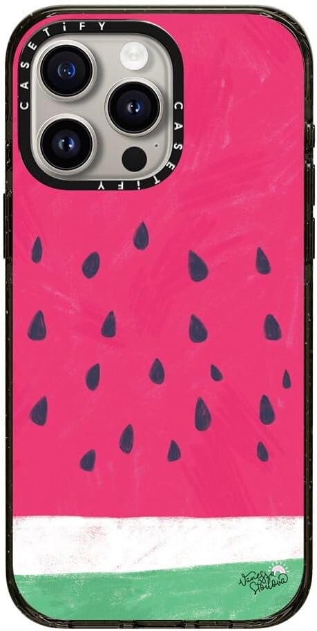 CASETiFY Impact Case for iPhone 15 Pro Max [8.2ft 4X Military Grade Drop Protection/Compatible with Magsafe] - Watermelon - Clear Black