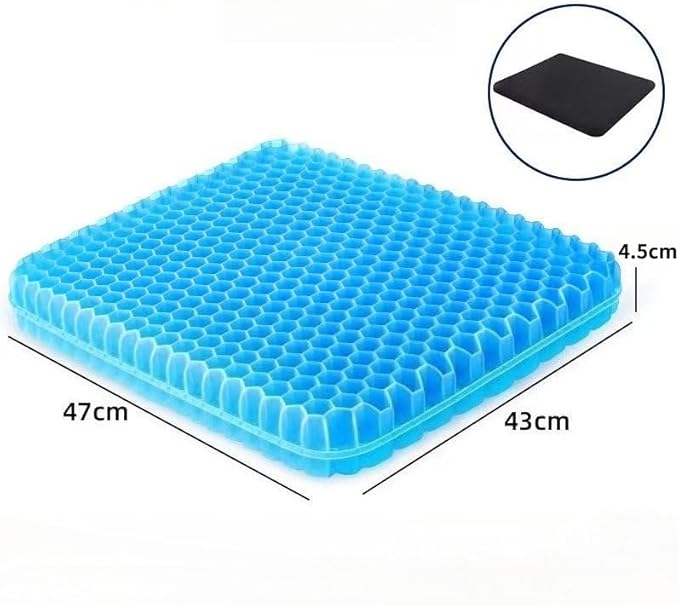 Gel Seat Cushion – Ergonomic Comfort for Office, Car, Travel & Pregnancy | Back Pain, Coccyx, Supports Spine, Breathable & Cooling for Summer | Designed for Chairs & Long Sitting