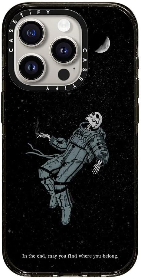 CASETiFY Impact iPhone 15 Pro Case [4X Military Grade Drop Tested / 8.2ft Drop Protection/Compatible with Magsafe] - Somehow, Someday - Clear Black