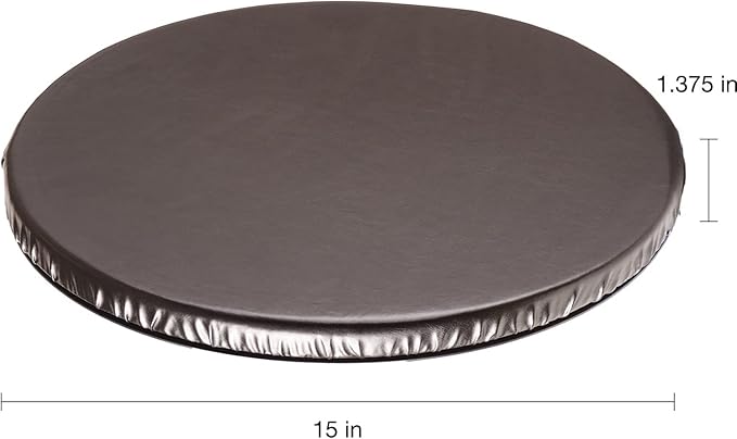 HealthSmart 360 Degree Swivel Seat Cushion, Chair Assist for Elderly, Swivel Seat Cushion for Car, Twisting Disc, Black Leather, 15 Inches in Diameter