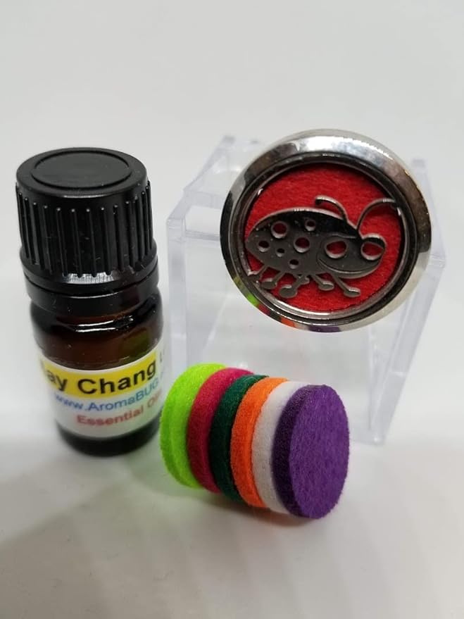 (JUMBO Aromabug) 38mm (1-1/2 in. dia.) "THE ORIGINAL" Stainless Steel. 7 pads and 1 oil.