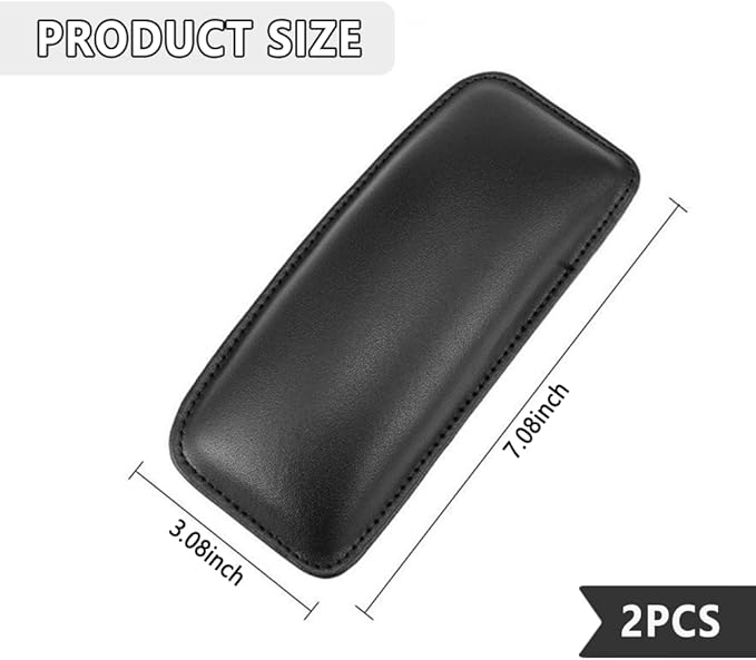 2PCS Car Knee Cushion,Soft Leather Car Door Armrest Pad for Knee Leg Elbow,Universal Car Center Console Cushion Pad Comfort Pillow for Automotive Interior Accessories (Black)