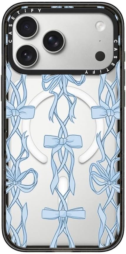 CASETiFY Impact iPhone 17 Pro Max Case [Slim/Compatible with Magsafe / 8.2 ft. 4X Military Grade Drop Protection] - Ribbon Play - Clear Black