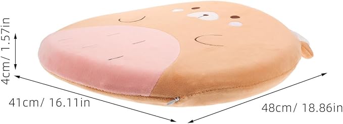 Memory Foam Car Seat Cushion and Office Chair Lumbar Support Pillow, Small Bear Design, Soft Non-Slip Pad for Truck, Wheelchair, and Sofa Use