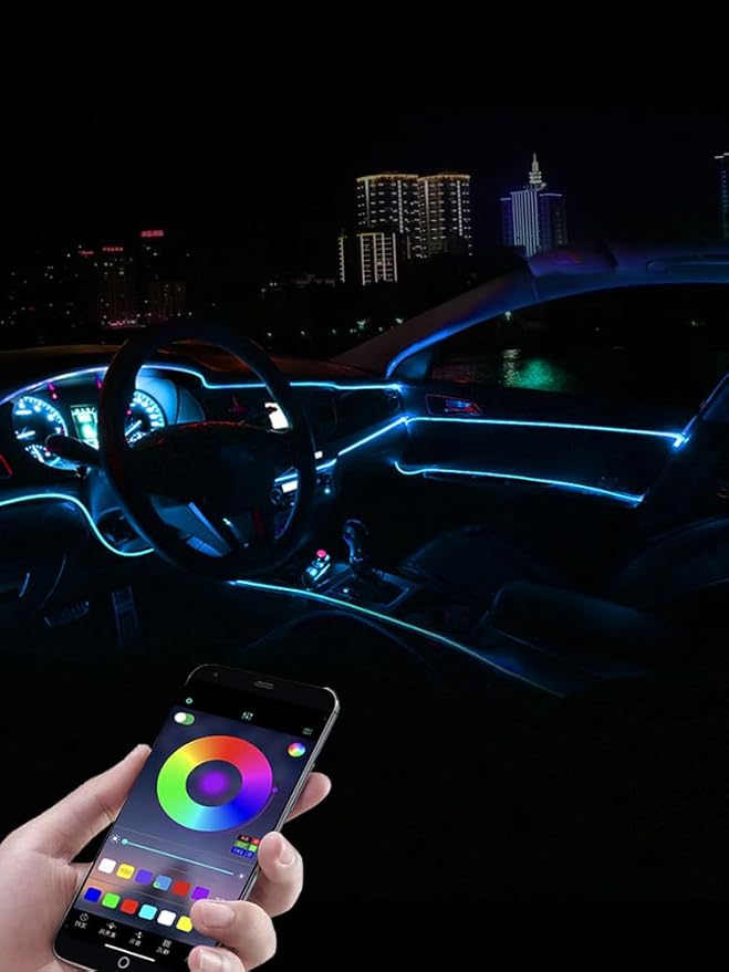 Car LED Interior Lights Strip APP Control, Car Neon Lights Kit with 236 inches Fiber Optic, Music Mode Sound Active Cars Atmosphere Ambient Lighting Kit