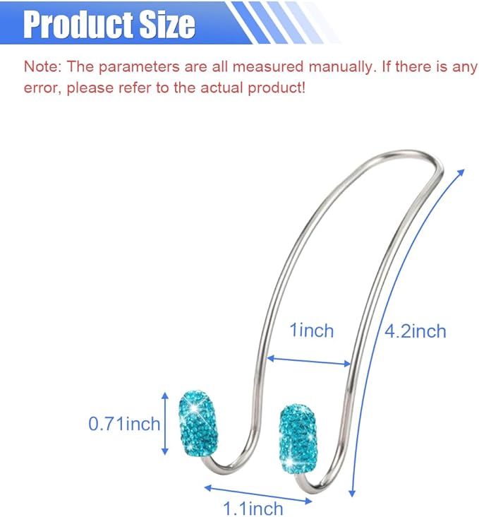 2PCS Car Headrest Hook Hangers, Bling Stainless Steel Car Backseat Holder, Strong Car Headrest Storage Hooks, Universal Car Organizers Accessories for Coats Umbrellas Grocery Handbags (Blue)