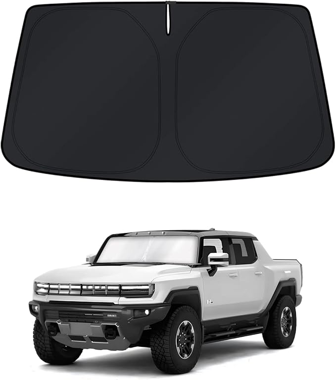 KUST Windshield Sun Shade for GMC Hummer EV 2022-2023 2024 2025 2026 Window Accessories Shade Sun Cover Foldable Block UV Rays Keep Car Cooler