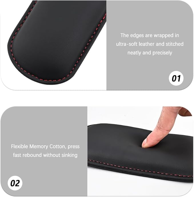 2PCS Car Door Armrest Pads,Soft Leather+Memory Foam Car Knee Pads for Arm Support&Protect Elbow and Knee,Universal Car Elbow Pads Car Accessories Interior (Beige)