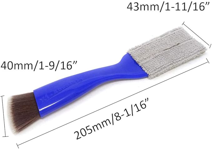 yueton Double Ended Portable Cleaning Brush Mini Hand Held Magic Brush Duster for House, Car, Office (Blue)