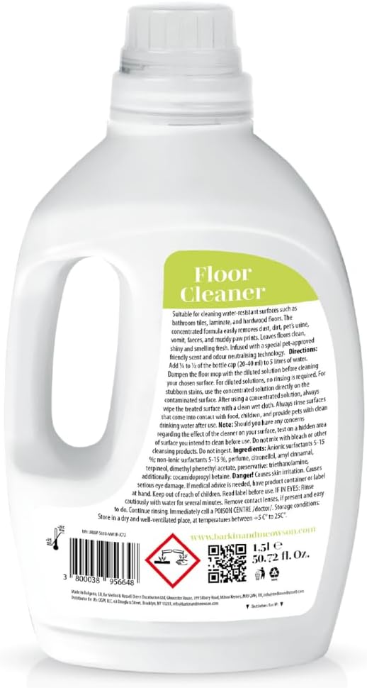 Barkin & Meowson Odor Neutralizing Floor Cleaner 1.5 Litre / 50.72 fl.oz. - Odor Neutralizing and Pet Friendly Scent