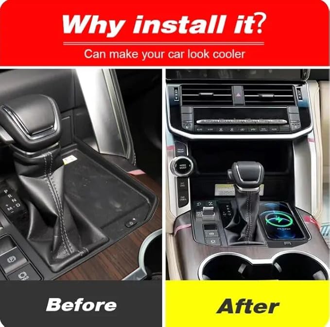 for Toyota Land Cruiser LC300 2021-2023 Car Center Console Phone Charger Fast Wireless Charger Charging Plate Charging Holder