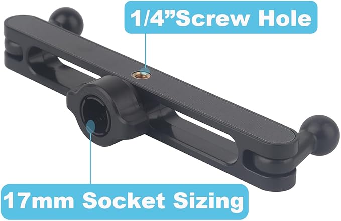 Dual Magnetic Phone Holder for Car & Tripod – 1/4"-20 Screw & 17mm Ball Socket Compatible | 2-in-1 Adjustable Mount for MagSafe & All Phones (Includes 2 Metal Rings)